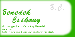 benedek csikany business card